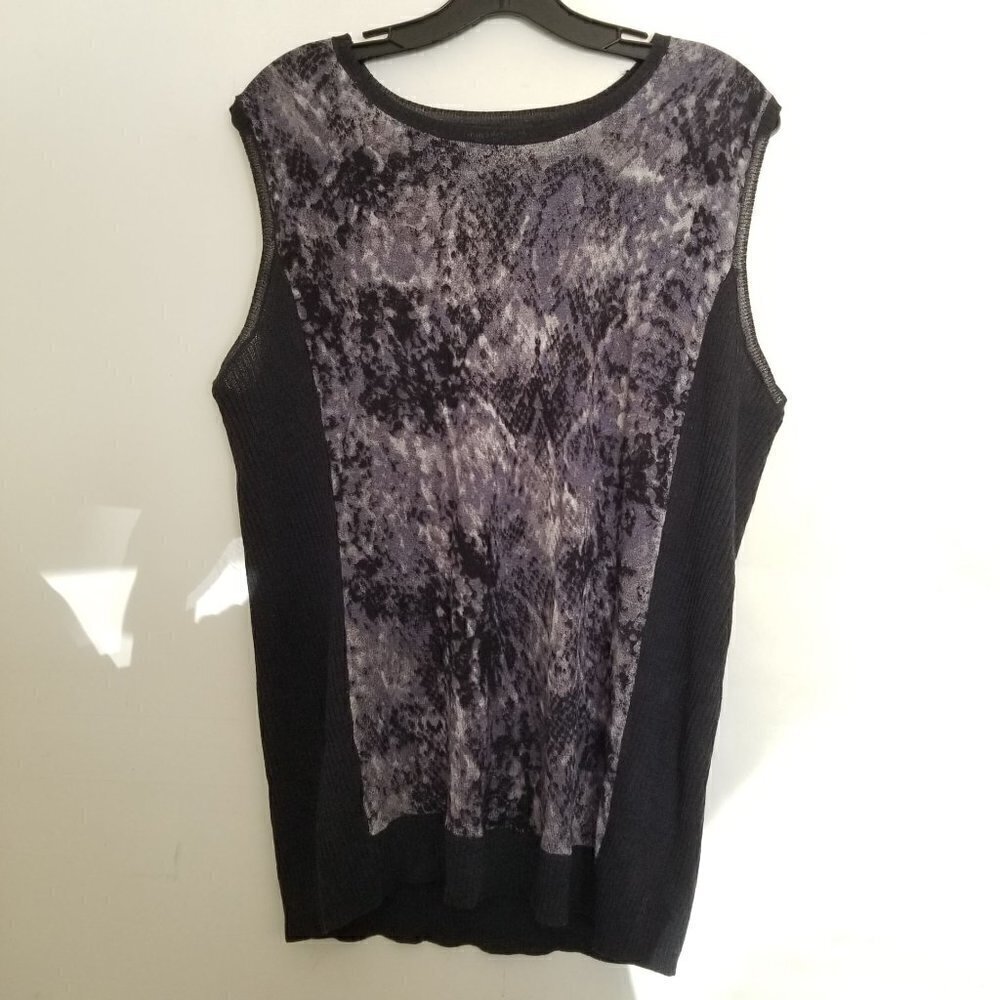 Jones New York Wool Knit Sleeveless Abstract Top